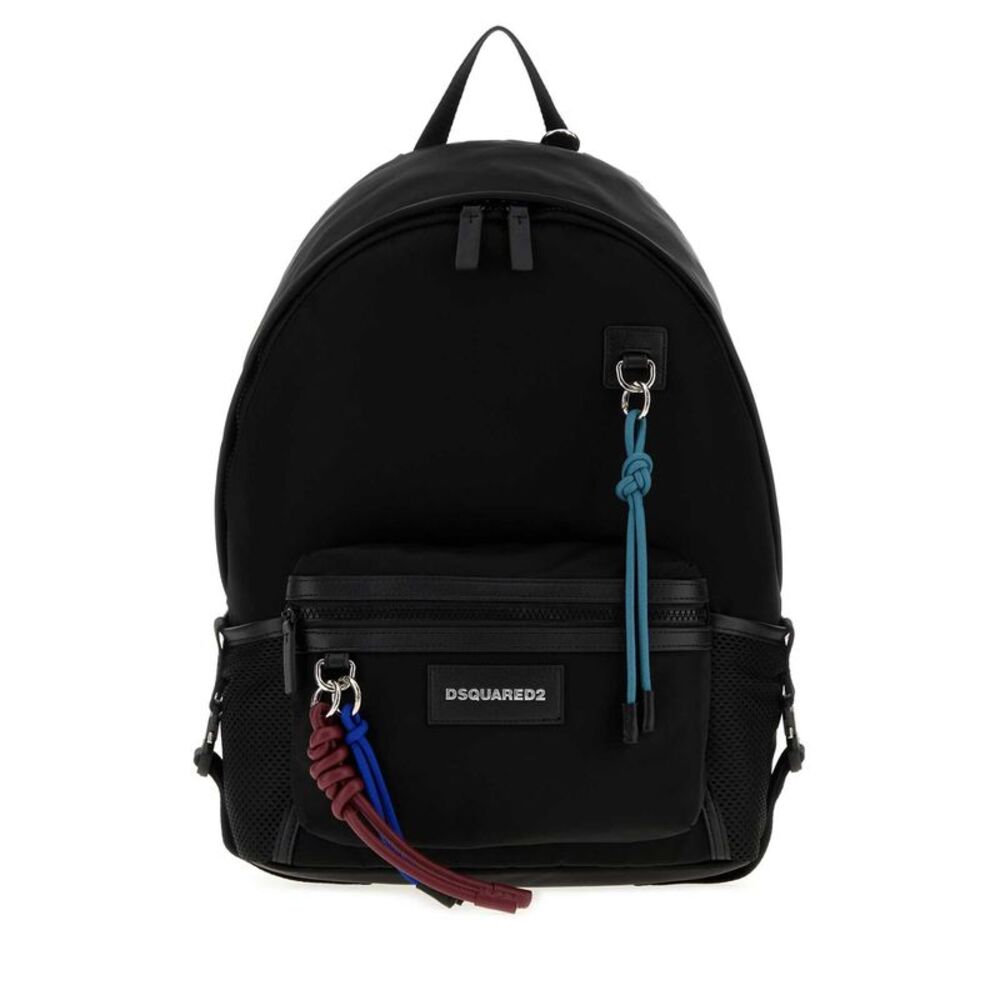 Dsquared Men Black Nylon Basic Backpack